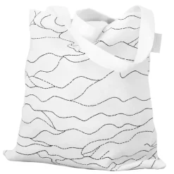 Saana ja Olli Rakkauden meri canvasväska, vit - svart