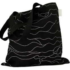 Saana ja Olli Rakkauden meri canvasväska, svart - vit
