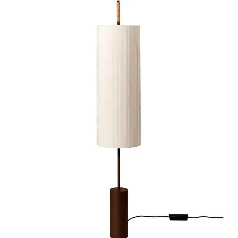 Santa & Cole Dórica golvlampa, naturvit - brons