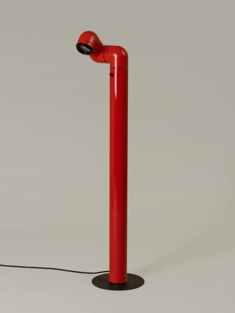 Santa & Cole Tatu Pie golvlampa, röd