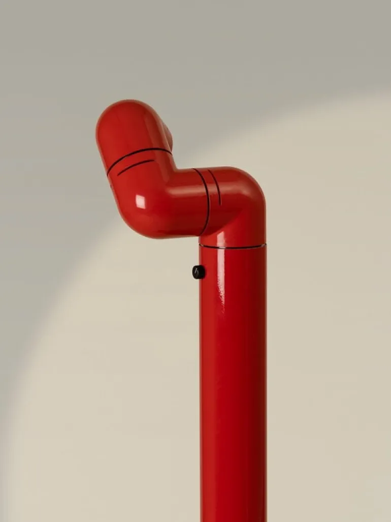 Santa & Cole Tatu Pie golvlampa, röd