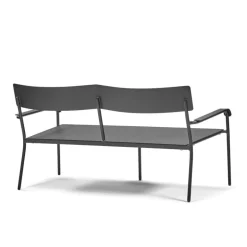 Serax August 2-sitsbänk med ryggstöd, svart