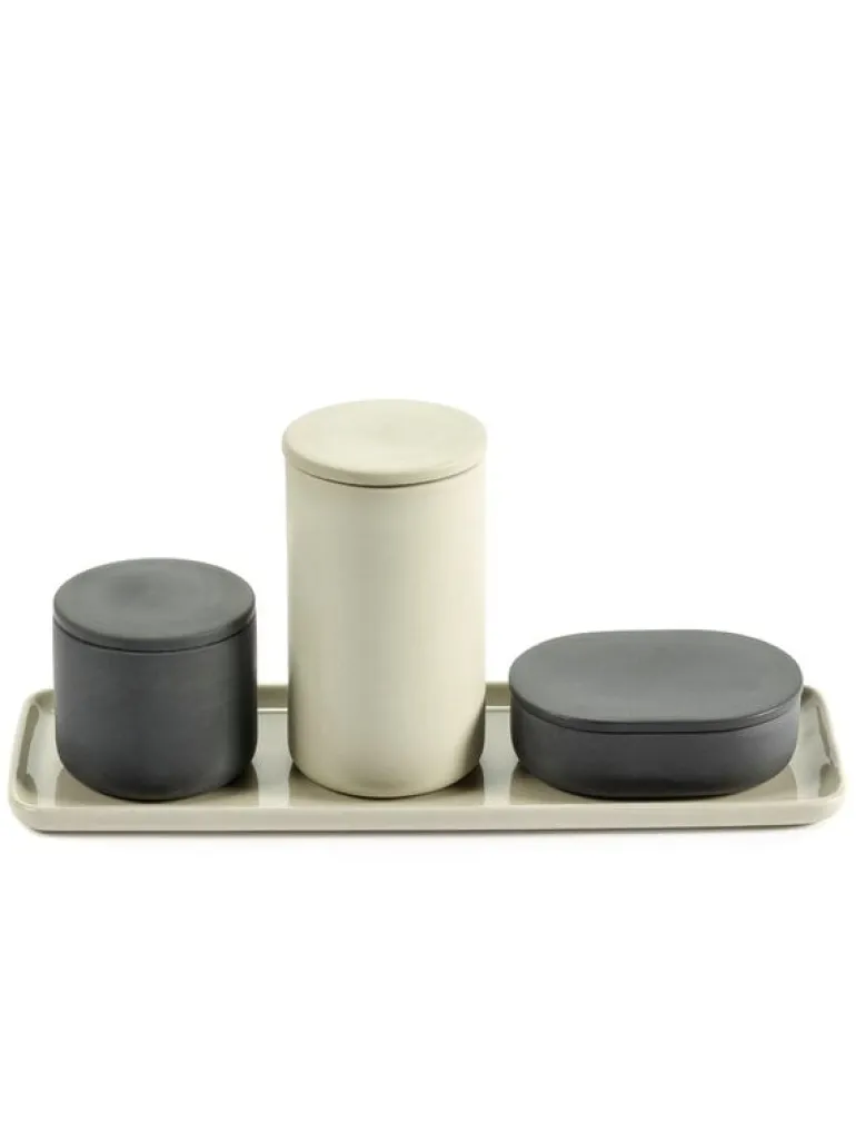 Serax Cose behållare med lock, rund, L, beige