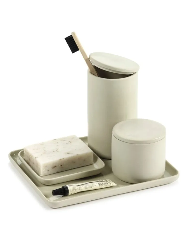 Serax Cose behållare med lock, rund, L, beige