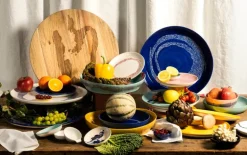 Serax Feast djup tallrik, 2 st, gul - svart