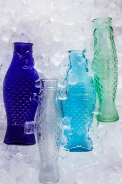 Serax Fish & Fish flaska, koboltblå