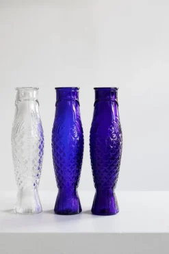 Serax Fish & Fish flaska, koboltblå