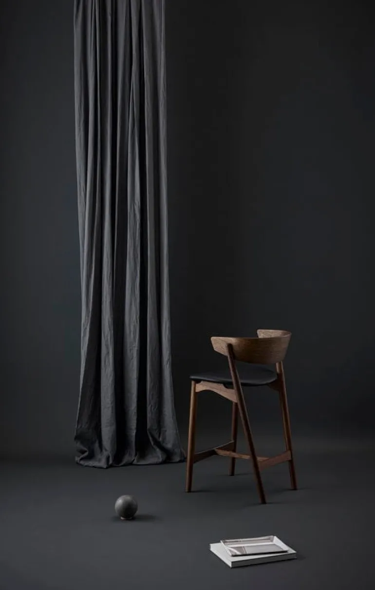 Sibast No 7 barstol 65 cm, svart - svart läder