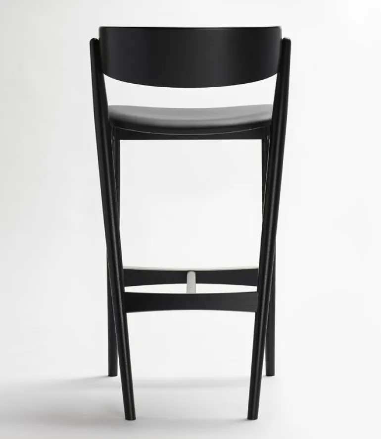 Sibast No 7 barstol 75 cm, svart - svart läder