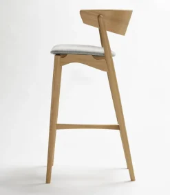 Sibast No 7 barstol 75 cm, vitlackerad ek - grå Remix 123