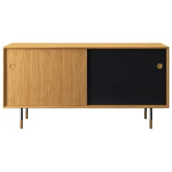 Sibast No 11 sideboard, oljad ek, svart - vit