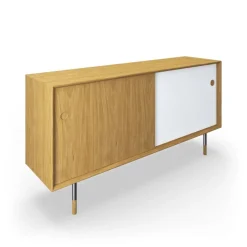 Sibast No 11 sideboard, oljad ek, svart - vit