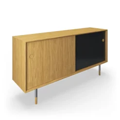 Sibast No 11 sideboard, oljad ek, svart - vit