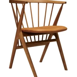 Sibast No 8 stol, oljad ek - konjaksfärgat läder