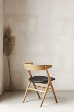 Sibast No 9 stol, oljad ek - antracitläder