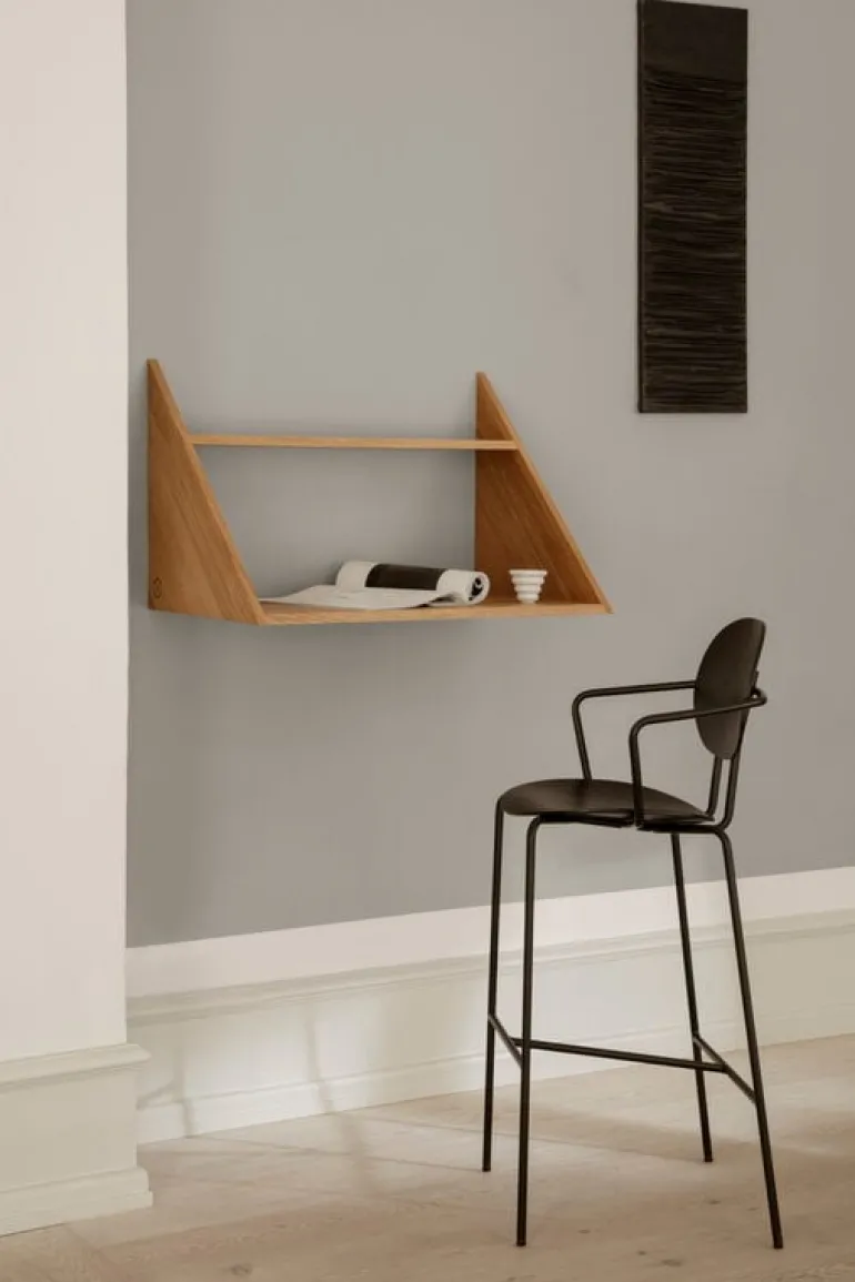 Sibast Piet Hein barstol med armstöd 75 cm, svart - svartlackerad ek