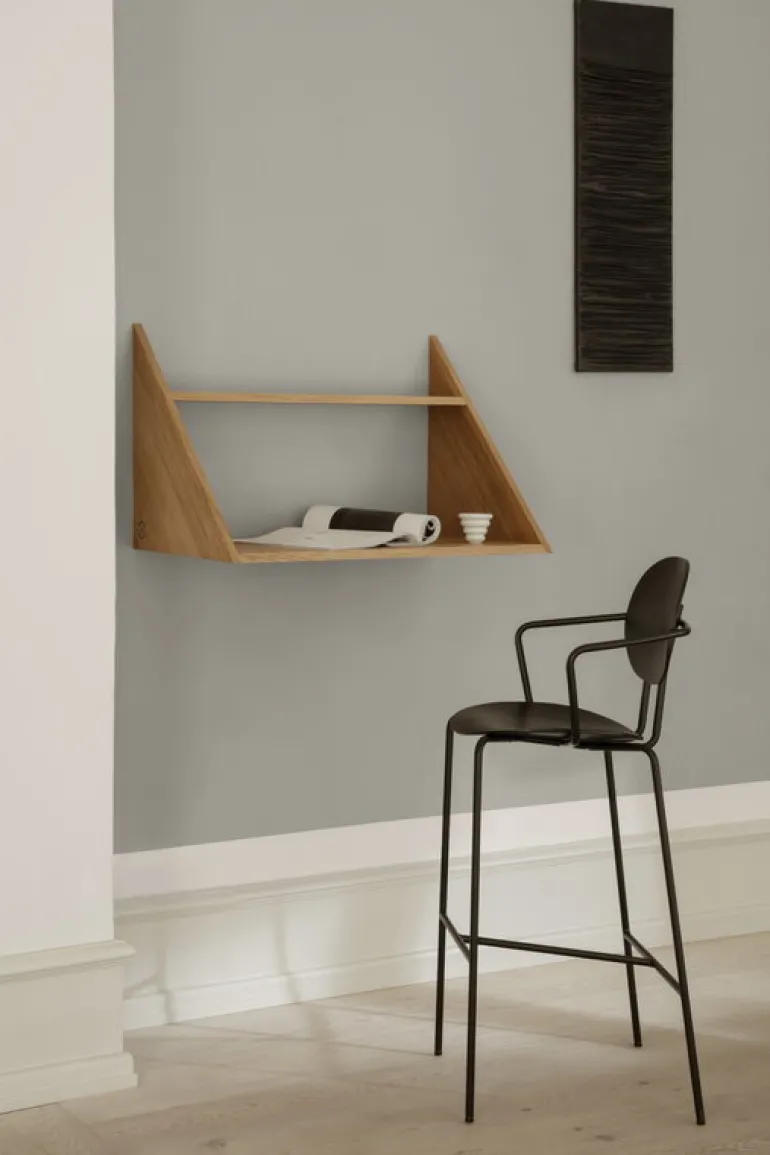 Sibast Piet Hein barstol med armstöd, 75 cm, svart - oljad ek