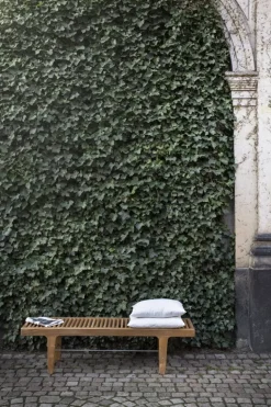 Sibast RIB låg bänk, teak - rostfritt stål