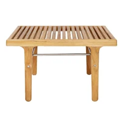 Sibast RIB loungebord, 60 x 60 cm, teak - rostfritt stål
