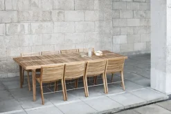 Sibast RIB matbord, 180 x 100 cm, teak - rostfritt stål