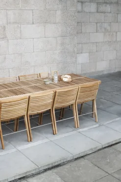 Sibast RIB matbord, 180 x 100 cm, teak - rostfritt stål