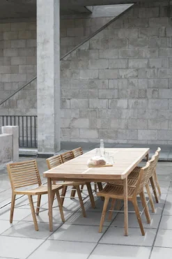 Sibast RIB matbord, 180 x 100 cm, teak - rostfritt stål