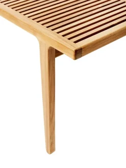 Sibast RIB matbord, 140 x 70 cm, teak - rostfritt stål