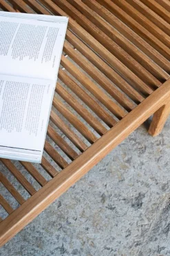 Sibast RIB solsäng/dagbädd, teak - rostfritt stål