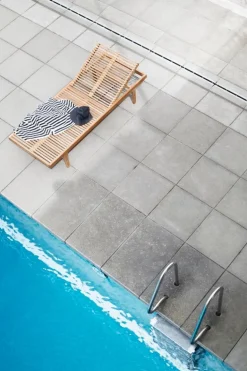 Sibast RIB solsäng/dagbädd, teak - rostfritt stål