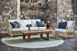 Sika-Design Caroline soffa, naturlig rotting - vit