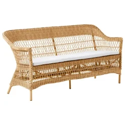 Sika-Design Charlot 3-sits soffa, naturlig - vit