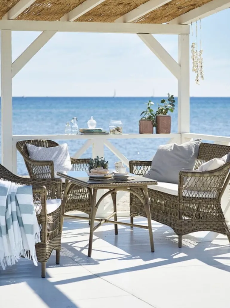 Sika-Design Charlot 2-sits soffa, antikgrå - vit