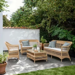 Sika-Design Charlot 2-sits soffa, naturlig - vit