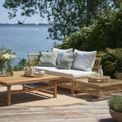 Sika-Design Maggie Exterior mittmodul för soffa, naturell - vit kudde