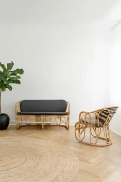 Sika-Design Swing 2-sitssoffa, naturlig rotting - mörkgrå