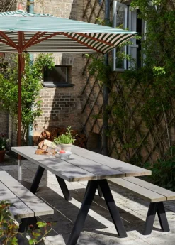 Skagerak Messina parasoll 300 x 300 cm, ljus aprikos - mörkgrön