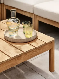 Skagerak Tradition sittpuff/fotpall, teak - ljus sand