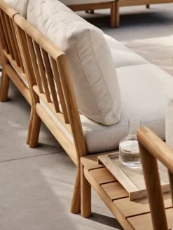 Skagerak Tradition sittpuff/fotpall, teak - ljus sand