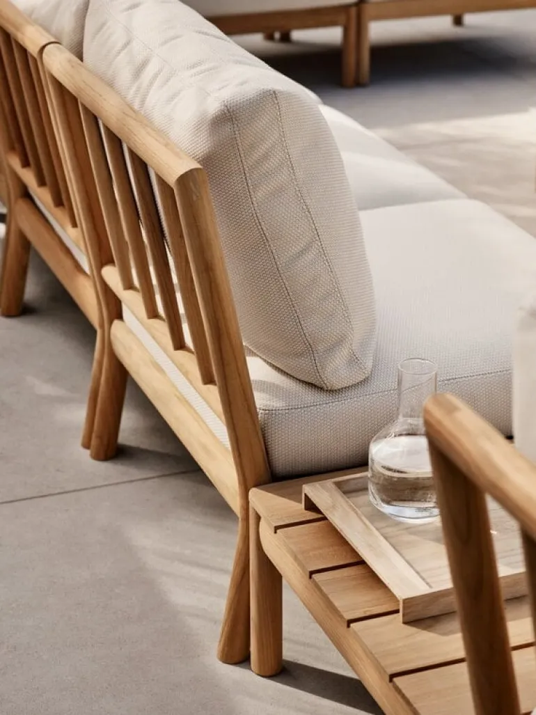 Skagerak Tradition sittpuff/fotpall, teak - ljus sand