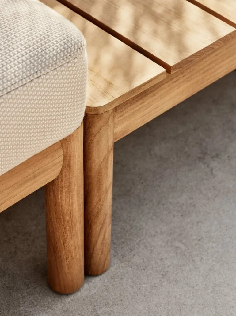 Skagerak Tradition sittpuff/fotpall, teak - ljus sand