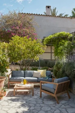 Skagerak Virkelyst tresitsig soffa, teak - askgrå