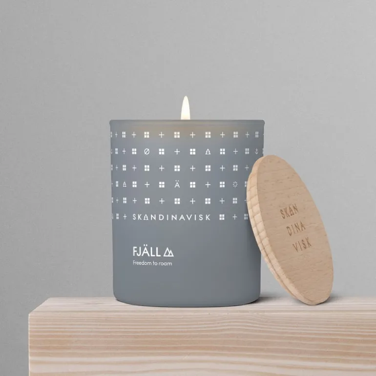 Skandinavisk FJÄLL stort doftljus med lock