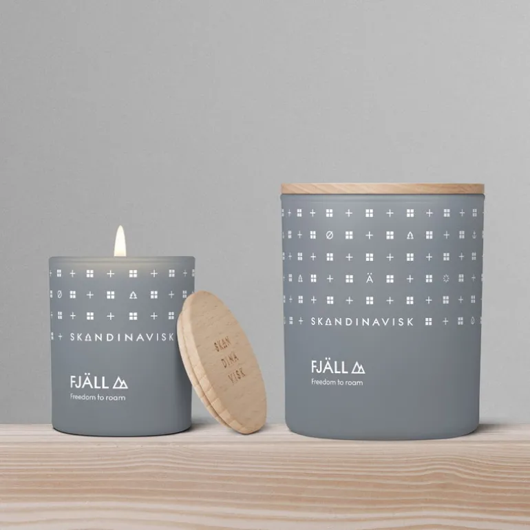 Skandinavisk FJÄLL stort doftljus med lock
