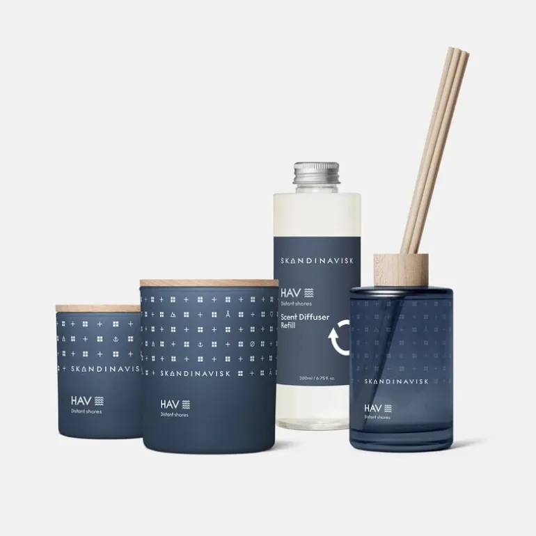 Skandinavisk HAV doftljus med lock, stort