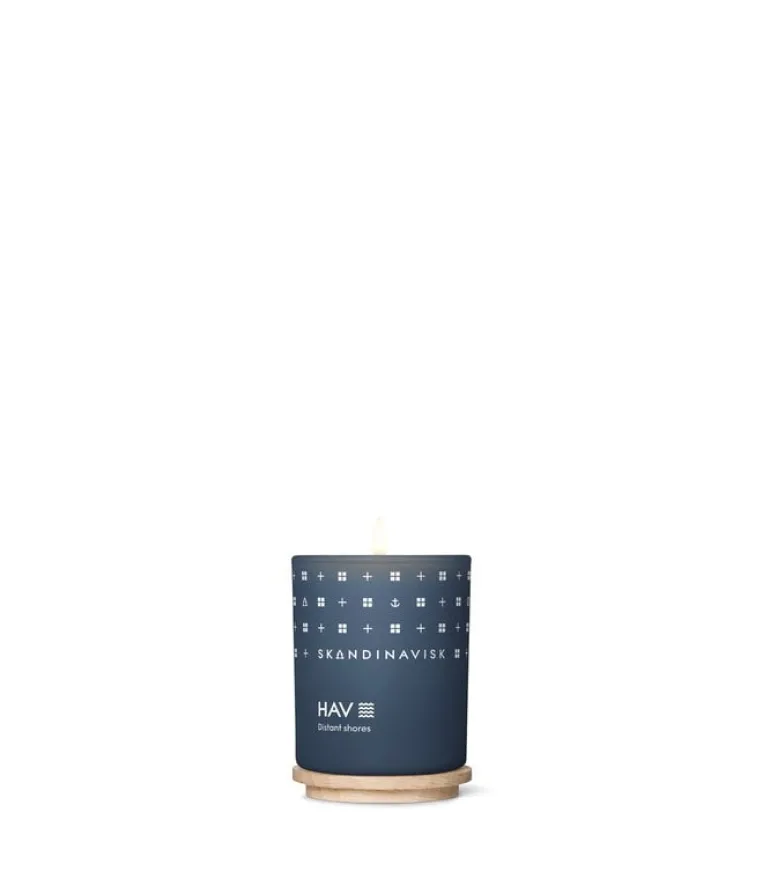 Skandinavisk HAV litet doftljus med lock