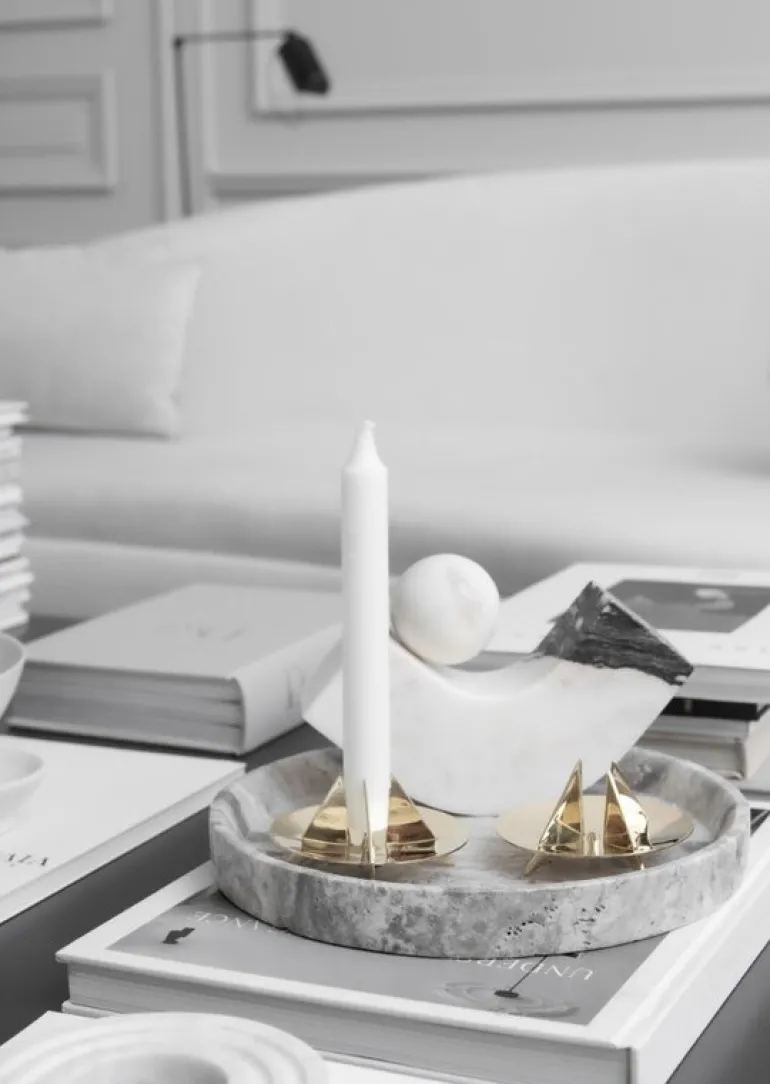 Skultuna Festivitas ljushållare, polerad mässing