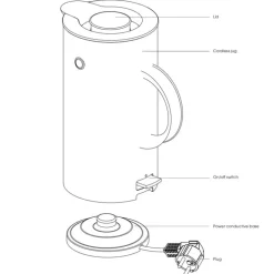 Stelton EM77 vattenkokare, ljusgrå