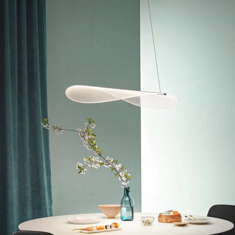 Stilnovo Diphy pendellampa, 76 cm, DALI, vit