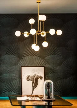 Stilnovo Galassia 12 pendel, guld - vit