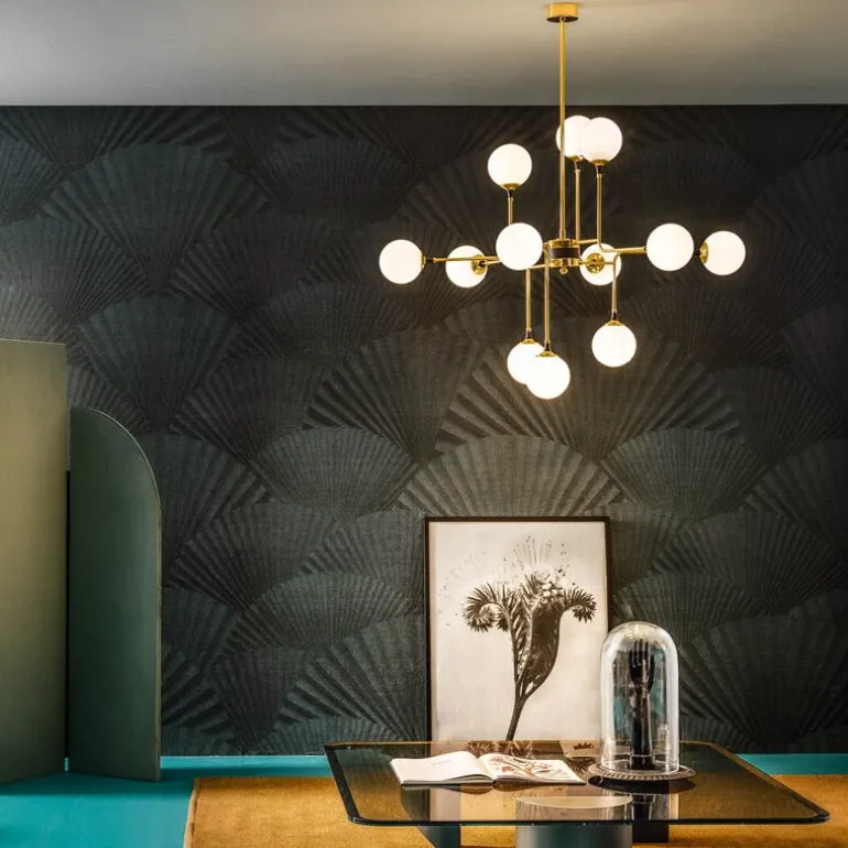 Stilnovo Galassia 12 pendel, guld - vit